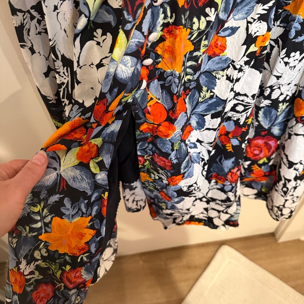 Anthropologie Floral Dress - Black, White, Orange, Red - Picture 5 of 11